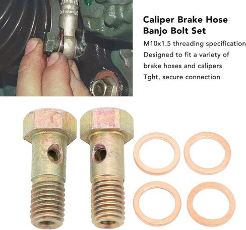 Keenso M10x1.5 Banjo Bolt، مجموعة خرطوم الفرامل ذات الفرجار المقاوم للصدأ مع غسالات سحق in Saudi Arabia