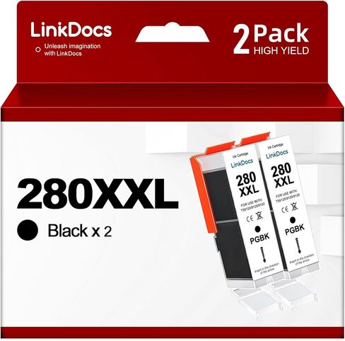 280xxl Compatible PGI-280xxl Black Ink Cartridges for Canon Printers Replacement for Canon 280 XL pgbk Black Work for Pixma TR8620a TR8520 TR8620 TR7520 TR8500 TR8600 TS9120 Printer(2 PGBK) in Kuwait