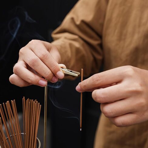 Wooden Incense Stick Holder, Dual Glass Cylinders for Anti-Ash Flying and Incense Sticks Storage, Upside Down Incense Stick Burner for Yoga, Spa, Meditation & Room Décor in Kuwait