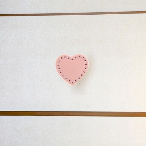 2pcs Heart Shaped Drawer Pulls Brass Single Hole Furniture Handles for Room Wardrobe and Dresser, Pink Leather Thickened Cabinet Knobs for Nursery Drawers in Kuwait