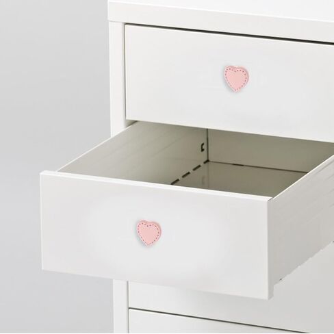 Heart-Shaped Cabinet Handles and Drawer Knobs, Thickened Brass and Pink Leather Pulls, 2pcs Set for ’s Wardrobe, Dresser, and Closet Doors in Kuwait