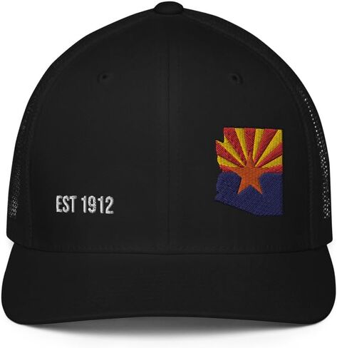 Arizona Statehood Hat Colorized Flag EST 1912 Closed-Back Trucker Cap Grand Canyon State PHX Flexfit in Saudi Arabia