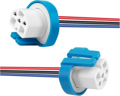 2PCS Headlight Wiring Harness Ceramic,3-Pin 9007 9004 HB1 HB5 Headlight Connector Plug for Replacement of Old Damaged,Universal Plug & Play Headlights Socket Car Accessories in Kuwait