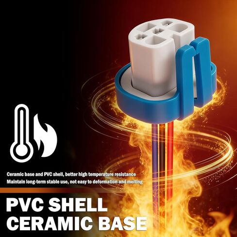 2PCS Headlight Wiring Harness Ceramic,3-Pin 9007 9004 HB1 HB5 Headlight Connector Plug for Replacement of Old Damaged,Universal Plug & Play Headlights Socket Car Accessories in Kuwait