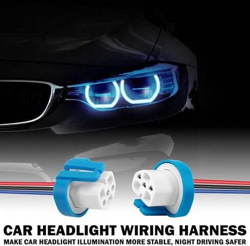2PCS Headlight Wiring Harness Ceramic,3-Pin 9007 9004 HB1 HB5 Headlight Connector Plug for Replacement of Old Damaged,Universal Plug & Play Headlights Socket Car Accessories in Kuwait