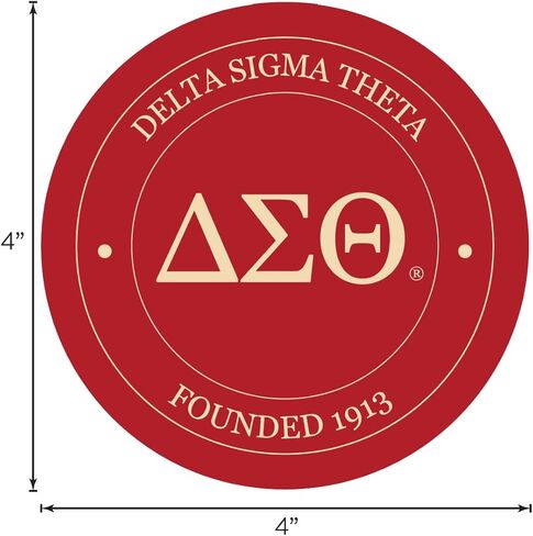 ملصق سيارة نادي نسائي دلتا سيجما ثيتا - تصميم شعار دائرة نادي نسائي بالألوان الكاملة، ملصق نافذة نادي نسائي مرخص رسميًا in Saudi Arabia