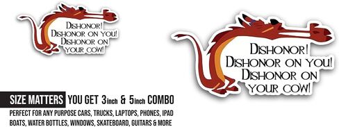 2 (Pieces) 3" and 5" Dishonor on You Sticker, Waterproof Vinyl Decals for Many Purpose Like Cars, Trucks, Laptops, Phones, Windows and More in Kuwait