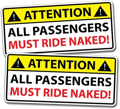 Funny Passengers Ride Naked Sticker Warning Decal Car Truck Boat Jet Ski in Kuwait
