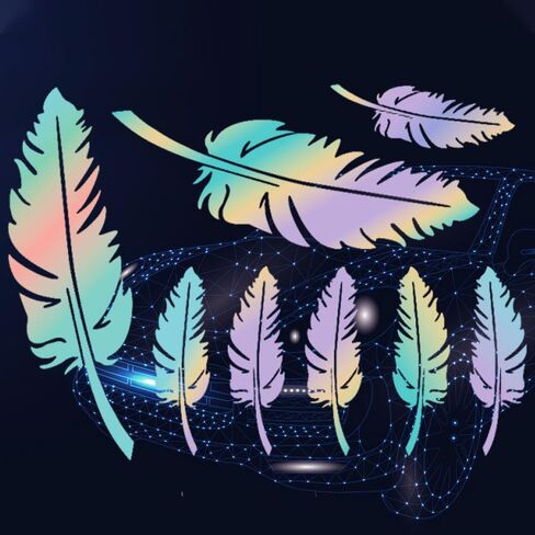 Car Stickers Feathers Cover Scratches,Scratch Repair Decoration Vinyl Decals,Car Decoration Mirror Sticker Laptop Wall Decal,Black in Kuwait