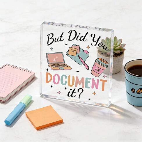 Office Decor Gift For Man Women Acrylic Square Sign Funny Decorative Plaque Office Desk Accessories But Did You Document It Desk Decorations For Home Shelf Boss's day gifts gift for christmas 2025 in Kuwait