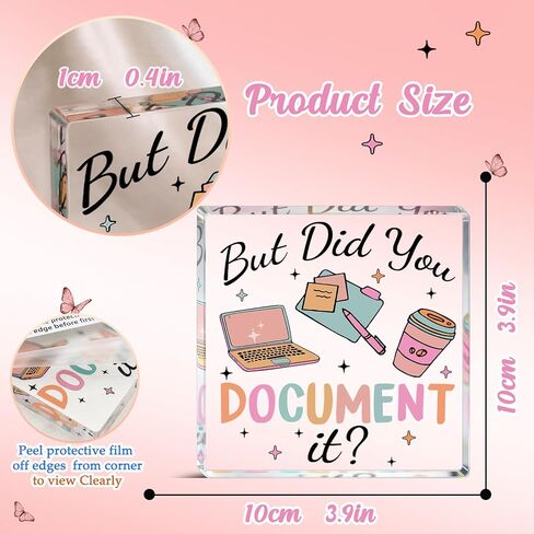 Office Decor Gift For Man Women Acrylic Square Sign Funny Decorative Plaque Office Desk Accessories But Did You Document It Desk Decorations For Home Shelf Boss's day gifts gift for christmas 2025 in Kuwait