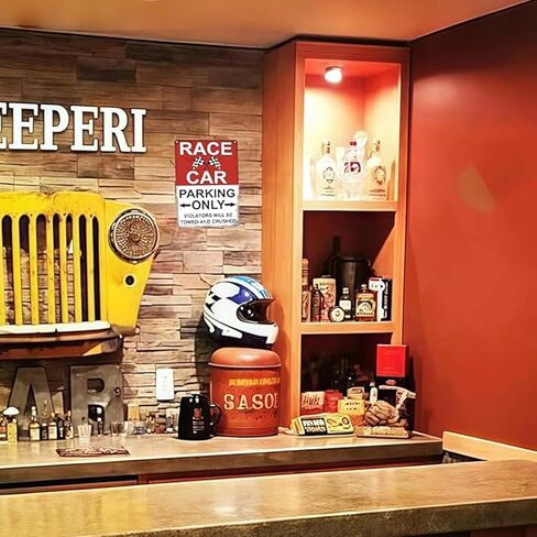 ديكور مواقف سيارات السباق العتيق مقاس 8 × 12 بوصة - ديكور حائط معدني من القصدير المتعثر لغرفة الأولاد وكهف الرجل والمرآب - هدية متينة لرياضة السيارات الريفية في الهواء الطلق وآمنة للأطفال والمراهقين وعشاق السيارات in Kuwait