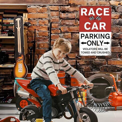 ديكور مواقف سيارات السباق العتيق مقاس 8 × 12 بوصة - ديكور حائط معدني من القصدير المتعثر لغرفة الأولاد وكهف الرجل والمرآب - هدية متينة لرياضة السيارات الريفية في الهواء الطلق وآمنة للأطفال والمراهقين وعشاق السيارات in Kuwait