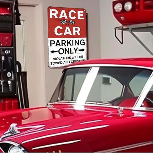 ديكور مواقف سيارات السباق العتيق مقاس 8 × 12 بوصة - ديكور حائط معدني من القصدير المتعثر لغرفة الأولاد وكهف الرجل والمرآب - هدية متينة لرياضة السيارات الريفية في الهواء الطلق وآمنة للأطفال والمراهقين وعشاق السيارات in Kuwait