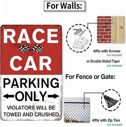 ديكور مواقف سيارات السباق العتيق مقاس 8 × 12 بوصة - ديكور حائط معدني من القصدير المتعثر لغرفة الأولاد وكهف الرجل والمرآب - هدية متينة لرياضة السيارات الريفية في الهواء الطلق وآمنة للأطفال والمراهقين وعشاق السيارات in Kuwait