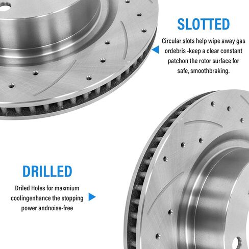 دوارات قرصية محفورة ومشقوقة واستبدال وسادات الفرامل السيراميكية لسيارة Toyota Tundra Sequoia Land Cruiser 2007-2022 Lexus LX570 2016-2021 طقم دوار فرامل قرصية in Kuwait