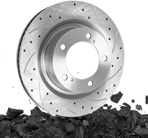 دوارات قرصية محفورة ومشقوقة واستبدال وسادات الفرامل السيراميكية لسيارة Toyota Tundra Sequoia Land Cruiser 2007-2022 Lexus LX570 2016-2021 طقم دوار فرامل قرصية in Kuwait