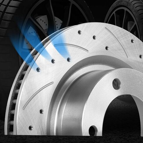 دوارات قرصية محفورة ومشقوقة واستبدال وسادات الفرامل السيراميكية لسيارة Toyota Tundra Sequoia Land Cruiser 2007-2022 Lexus LX570 2016-2021 طقم دوار فرامل قرصية in Kuwait