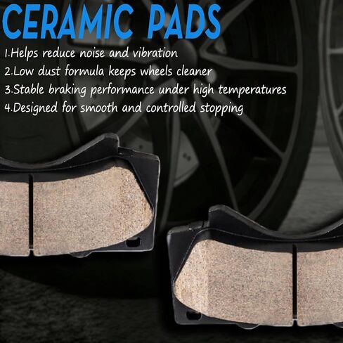 دوارات قرصية محفورة ومشقوقة واستبدال وسادات الفرامل السيراميكية لسيارة Toyota Tundra Sequoia Land Cruiser 2007-2022 Lexus LX570 2016-2021 طقم دوار فرامل قرصية in Kuwait