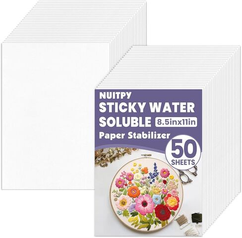 15PCS 8.5" x 11" Water Soluble Stabilizer for Embroidery, Stick and Stitch Embroidery Paper Wash Away, Embroidery Stabilizer, Water Soluble Embroidery Patterns, Embroidery Transfer Paper in Kuwait