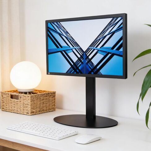 Single Monitor Stand, Computer Monitor Free Standing Desk Stand Riser for 14 Inch to 34 Inch Screen, Adjustable Tilt, Rotation Angle, VESA in Kuwait