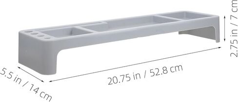 Multifunctional Keyboard Storage Rack Gray Computer Organizer Monitor Stand Space-saving Desktop Holder for Office Workspace in Kuwait