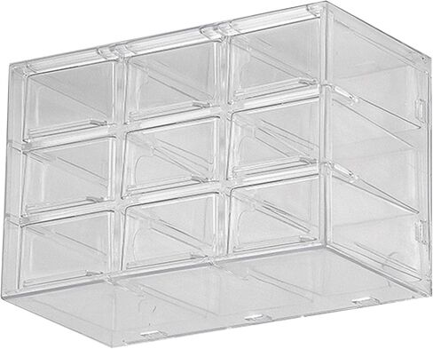 9 Grids Clear Plastic Desktop Storage Box, Transparent Organizer Drawer for Makeup, Cosmetics, Office Supplies, Space Saving & Dustproof in Saudi Arabia