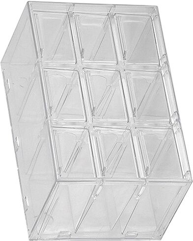 9 Grids Clear Plastic Desktop Storage Box, Transparent Organizer Drawer for Makeup, Cosmetics, Office Supplies, Space Saving & Dustproof in Saudi Arabia