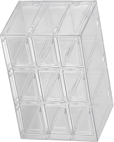 9 Grids Clear Plastic Desktop Storage Box, Transparent Organizer Drawer for Makeup, Cosmetics, Office Supplies, Space Saving & Dustproof in Saudi Arabia