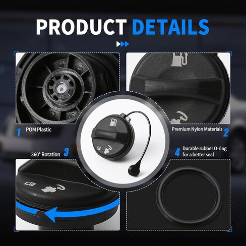 GT261 Gas Cap Compatible with Buick Cadillac Oldsmobile Chevy GMC - Skylark Regal Eldorado Bravada Achieva Blazer Camaro Malibu Jimmy and More, Fuel Tank Cap Replaces 19207873 in Kuwait