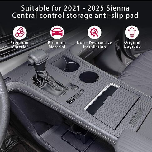Center Console Non-Slip Silicone Cover for 2021-2025 2026 Sienna Accessories,Center Console Gear Shift Cover for Sienna LE Limited Platinum SE XLE XSE in Kuwait