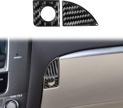 Carbon Fiber Copilot Storage Box Handle Frame Panel Cover Trim Compatible with Lexus IS250 2006 2007 2008 2009 2010 2011 2012 Interior Accessories Black (2Pcs) in Kuwait