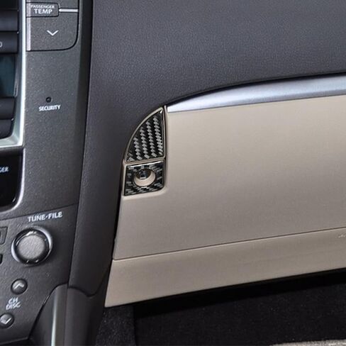 Carbon Fiber Copilot Storage Box Handle Frame Panel Cover Trim Compatible with Lexus IS250 2006 2007 2008 2009 2010 2011 2012 Interior Accessories Black (2Pcs) in Kuwait