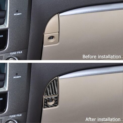 Carbon Fiber Copilot Storage Box Handle Frame Panel Cover Trim Compatible with Lexus IS250 2006 2007 2008 2009 2010 2011 2012 Interior Accessories Black (2Pcs) in Kuwait