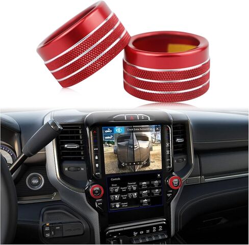 Center Console Screen Audio Knob Cover Compatible with Dodge Ram 2019 2020 2021 2022 2023 Screen Audio Control Volume Tune Control Switch Knobs Button Cover Interior Trim 2PCS (Blue) in Saudi Arabia