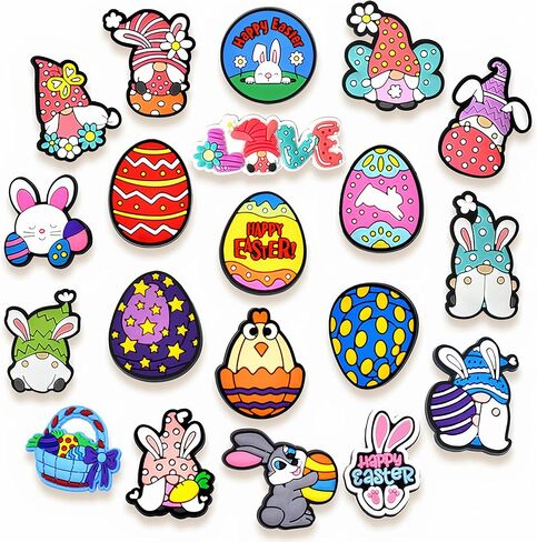 Easter Shoe Charms Easter Day Charms for Shoes, Bracelets, Wristbands, Party Favors, Kids and Adults (easter day 20pcs) in Saudi Arabia