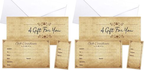 Gift Certificates for Business Christmas Blank Gift Card Certificate with Envelopes for Spa Salon Restaurant Custom Vouchers Supplies 25Pcs in Saudi Arabia