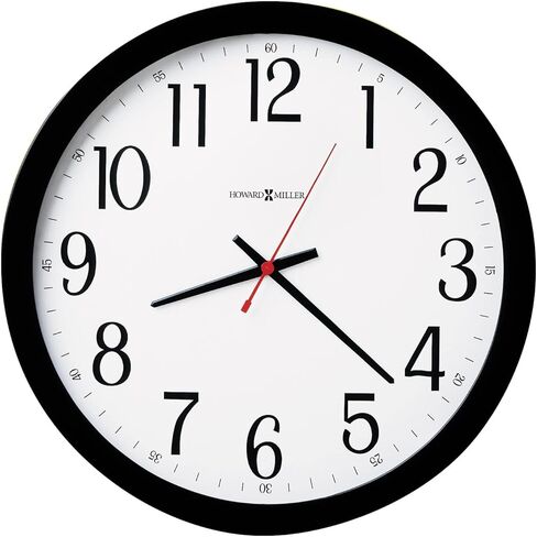 Howard Miller Gallery Wall Clock, Classic Round Design with Optical Crystal Glass Battery Operated, Wall Mount Quartz Movement Black Finish Perfect for Home Decor, Office & Living Room in Saudi Arabia