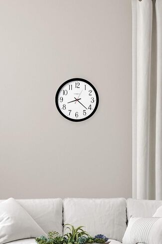 Howard Miller Gallery Wall Clock, Classic Round Design with Optical Crystal Glass Battery Operated, Wall Mount Quartz Movement Black Finish Perfect for Home Decor, Office & Living Room in Saudi Arabia