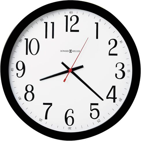 Howard Miller Gallery Wall Clock, Classic Round Design with Optical Crystal Glass Battery Operated, Wall Mount Quartz Movement Black Finish Perfect for Home Decor, Office & Living Room in Saudi Arabia