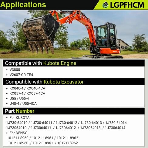 12V 40A 101211-8960 11730-64011 Alternator Compatible for Kubota Engine V3800 V2607-CR-TE4 Excavator KX057-4 U55 U55-4 U48-4 KX057-4CA U55-4CA in Kuwait