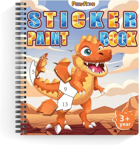PERRYHOME 3PCS Sticker by Number Paint Books for Girls Ages 4-8, Unicorn Mermaid Frozen Themes Sticker Activity Books, Girls Crafts Party Birthday Christmas Gifts Toys in Saudi Arabia