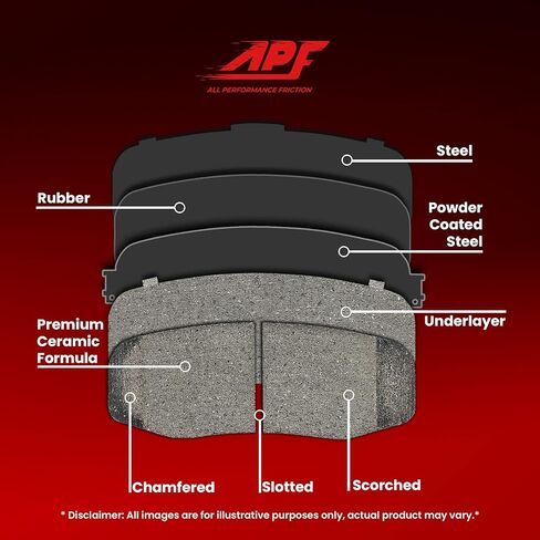 APF Front and Rear Pads Compatible for 2009-2017 Nissan Maxima Ceramic Carbon Fiber Brake Pads | OEM Fitment | Low Noise | Dust Free | 10YR WTY | 8 Brake Pads in Kuwait