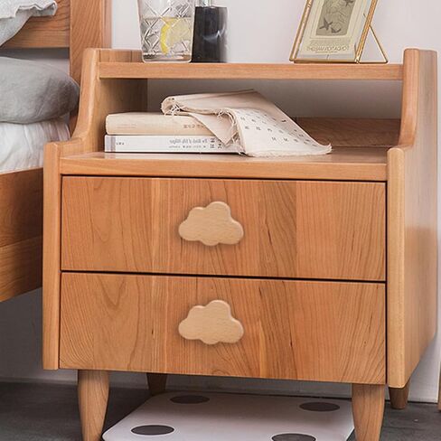 4pcs Cartoon Wooden Drawer Pull Handles Celestial Moon Heart Shapes Cabinet Knobs Single Hole Furniture Door Pulls for Nursery and Room in Kuwait