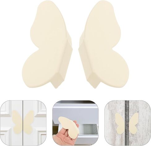 Butterfly Cabinet Knobs for ’s Room Furniture, Small Cute Drawer Pulls, 1 Pair Light Beige Decorative Door Handles 32mm Hole Spacing for Wardrobe Dresser Shoe Cabinet in Kuwait