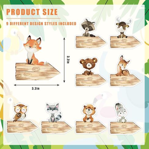 Whaline Woodland Animal Name Tag Stickers 144Pcs Self-Adhesive Nameplate Decal Watercolor Forest Animals Blank Name Label for Bulletin Board Desk Office Classroom Wall Decor in Saudi Arabia