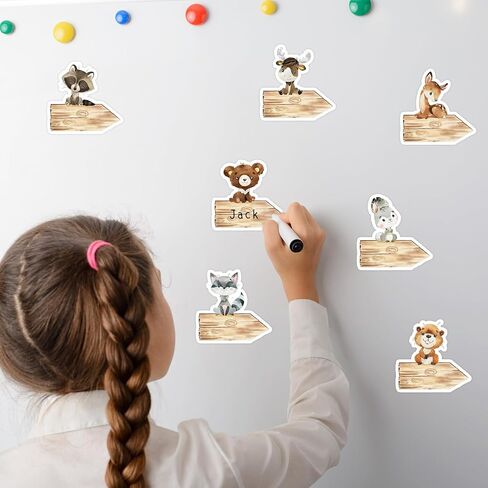 Whaline Woodland Animal Name Tag Stickers 144Pcs Self-Adhesive Nameplate Decal Watercolor Forest Animals Blank Name Label for Bulletin Board Desk Office Classroom Wall Decor in Saudi Arabia