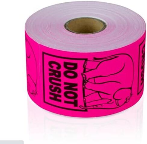 ملصقات والمزيد من ملصقات الفيل الوردي/لا تسحق | ملصقات شحن مقاس 2 × 3 بوصة | ذاتية اللصق | 500 ملصق لكل لفة in Kuwait