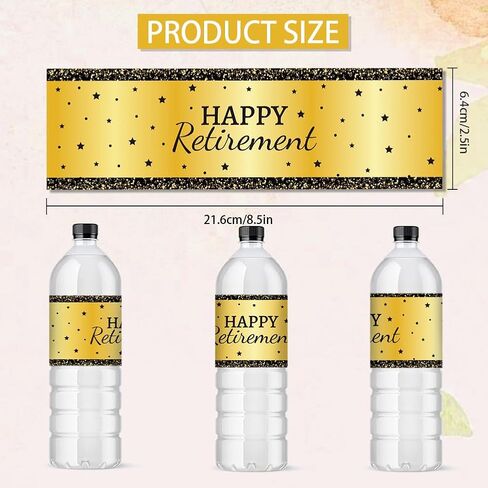 PH PandaHall 30pcs Retirement Water Bottle Labels, Happy Retirement Stickers, 8.5x2.5 inch in Saudi Arabia