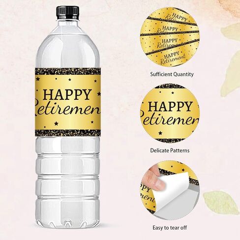 PH PandaHall 30pcs Retirement Water Bottle Labels, Happy Retirement Stickers, 8.5x2.5 inch in Saudi Arabia